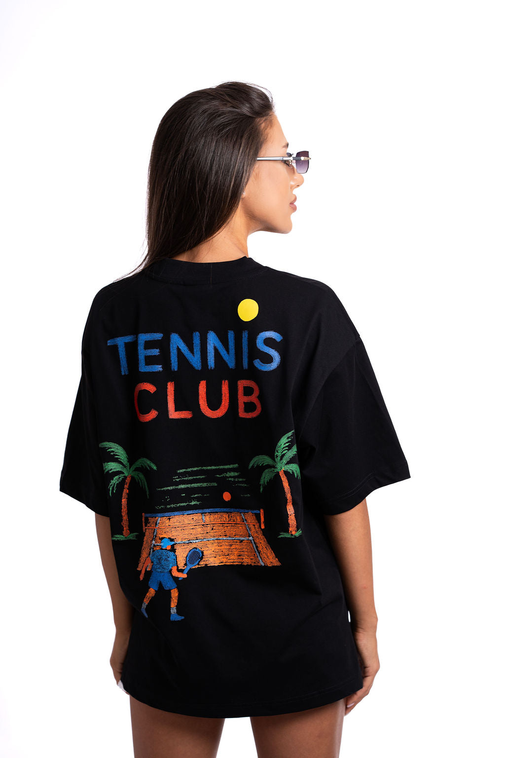 Тениска "Tennis Club" в Черно