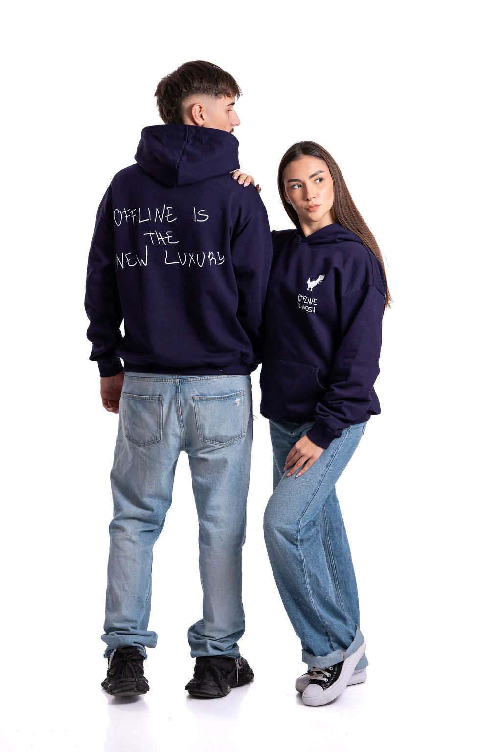 Худи "Offline is the New Luxury" ИНДИГО